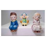 Vintage Bisque Porcelain Dutch Boy & Girl Shelf