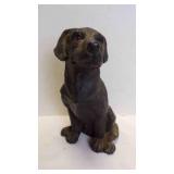 Detailed Heay Cast Stone Molded Sitting Black Lab