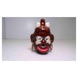 Folk Art Pottery Face Art Jug Cork in Bottom