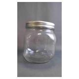 Clear Square Glass Jar Canister Metal Lid