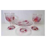 Westmoreland Della Robbia Ruby Flashed Glass