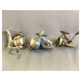 3 Vintage Spinning Reels - Mitchell 410A - Zebco