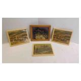 4 Vintage Atlas Embossed Picture Co. of New York