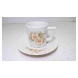Vintage Floral Porcelain Teacup & Saucer Set