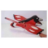 Vintage Hand Made Wood Cardinal Whirligig Folk