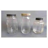 3 Vintage Glass Jars