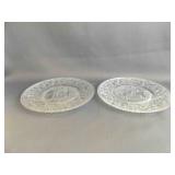 2 Indiana Glass Clear Calendar Plates, Sandwich