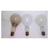 3 LARGE Vintage Incandescent Light Bulbs High