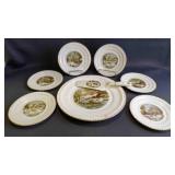Vintage Harkerware Currier & Ives Dessert Set
