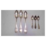 3 Antique 800 German Silver Serving Spoons &