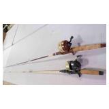 2 Vintage Fishing Rods w/Reels