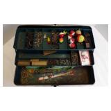 Vintage Patina/Rusted 2-Drawer Metal Tackle Box