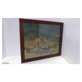 OLD Vintage Framed Print Signed American Artist