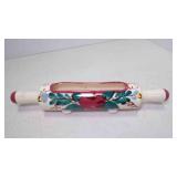 Vintage Hand Painted Ceramic Rolling Pin Planter