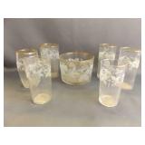 Vintage Bartlett Collins Etched Grape Pattern Ice
