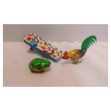 3 Vintage Tin Lithograph Toys 2 From Kohler