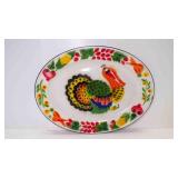 Vintage Enamelware Oval 18" Turkey Platter