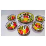 Vintage Enamelware Fruit Bowl w/Smaller Serving