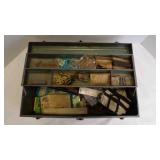 Vintage Duplex Locking Metal Tackle Box w/Lures