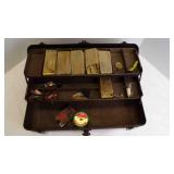Vintage Metal Tackle Box w/Vintage Arbogast Lures