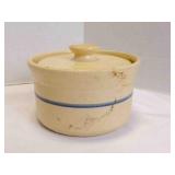 Antique Stoneware Butter Crock w/A Recessed