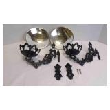 2 Vintage Victorian-Style Cast-Iron Wall-Mounted