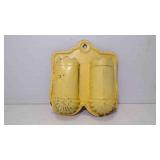 Vintage Metal Match Safe Double Pocket Wall Match