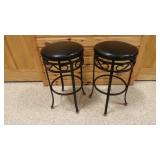 2 Round Swivel Top Bar Stools - 30"