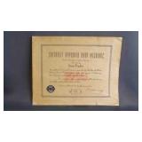 1950 Chevrolet Approved Body Mechanic Certificate