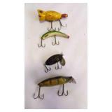 4 Vintage Top & Bottom Water Bass Fishing Lures
