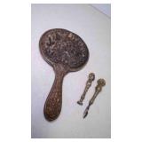 Vintage Victorian Style Silver Plate Hand Mirror