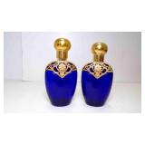 2 AVON Mesmerize Cobalt Blue Perfume Bottles