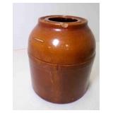 Vintage Brown Salt Glazed Stoneware Crock Food