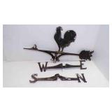 Vintage Cast Aluminum Rooster Weathervane