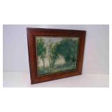 Vintage Framed Print Romantic Landscape Scene