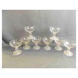 8 Anchor Hocking Bubble Foot Champagne Glasses