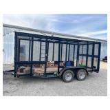 COVERED TRASH TRAILER & CONTENTS