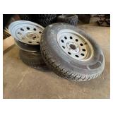 2 TIRES, 3 WHEELS, 205/75R 15, 5 HOLE