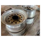 4 ALUMINUM WHEELS, 8"X16"