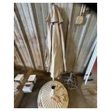 2- IRON STANDS 1- UMBRELLA