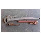 3-RIGID PIPE WRENCHES, 48", 24", 12"