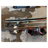 SNOW SKIS, POLES, BOOTS 28, NICE SET
