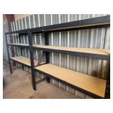 2 METAL SHELVING, WOOD SHELVES, 6