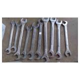 10 LARGE 25 ANGLE WRENCHES, SAE