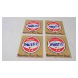4 Vintage Whistle Soda Advertising Window Decals