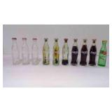 10 Vintage Mini Coca-Cola Glass Souvenir Bottles