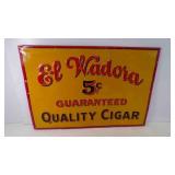Vintage El Wadora 5ï¿½ Cigars Tin Advertising Sign