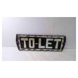 Antique Reverse Foil Painted Chip Glass "TO-LET"