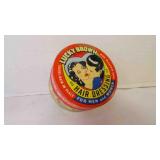 Vintage "Lucky Brown" Hair Dressing Tin Container
