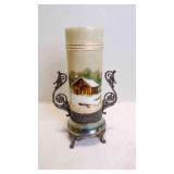 Antique German Porcelain Stein w/Pewter Stand
